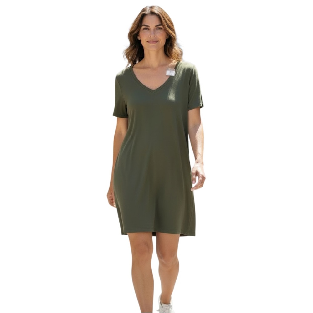 A Pea in the Pod Olive Green V-Neck T-Shirt